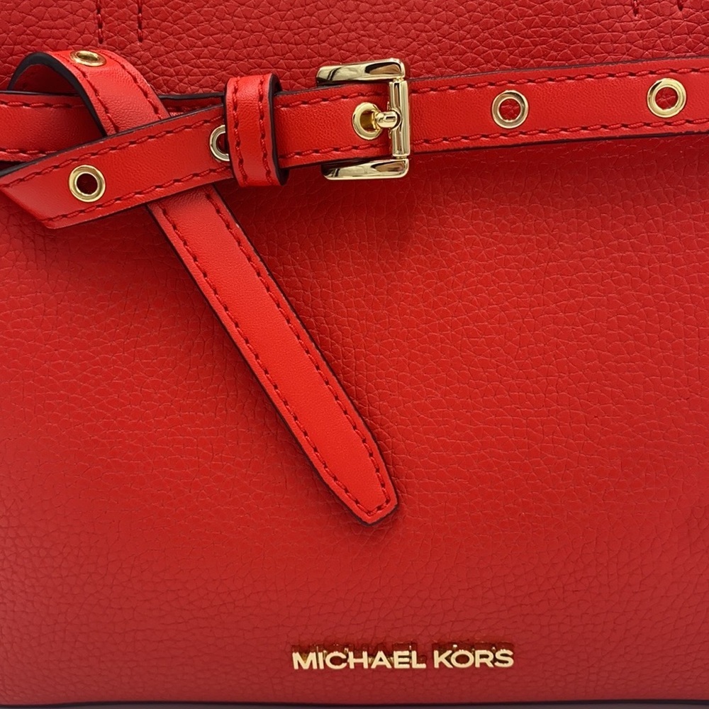 MICHAEL KORS EMILIA SMALL SATCHEL DARK SANGRIA - Picture 13 of 15
